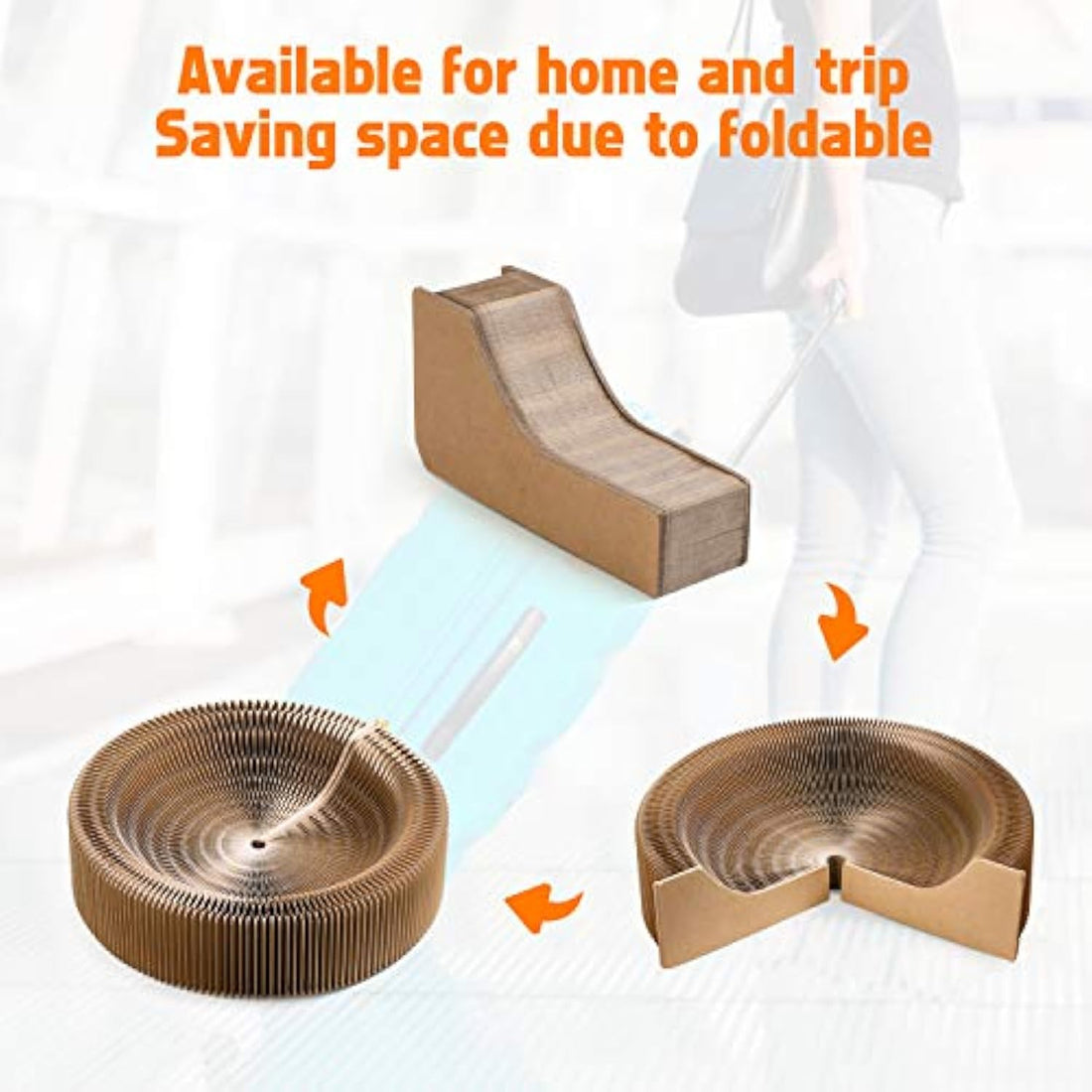 Collapsible Cardboard Pet Scratcher Lounge Bed Round Nest