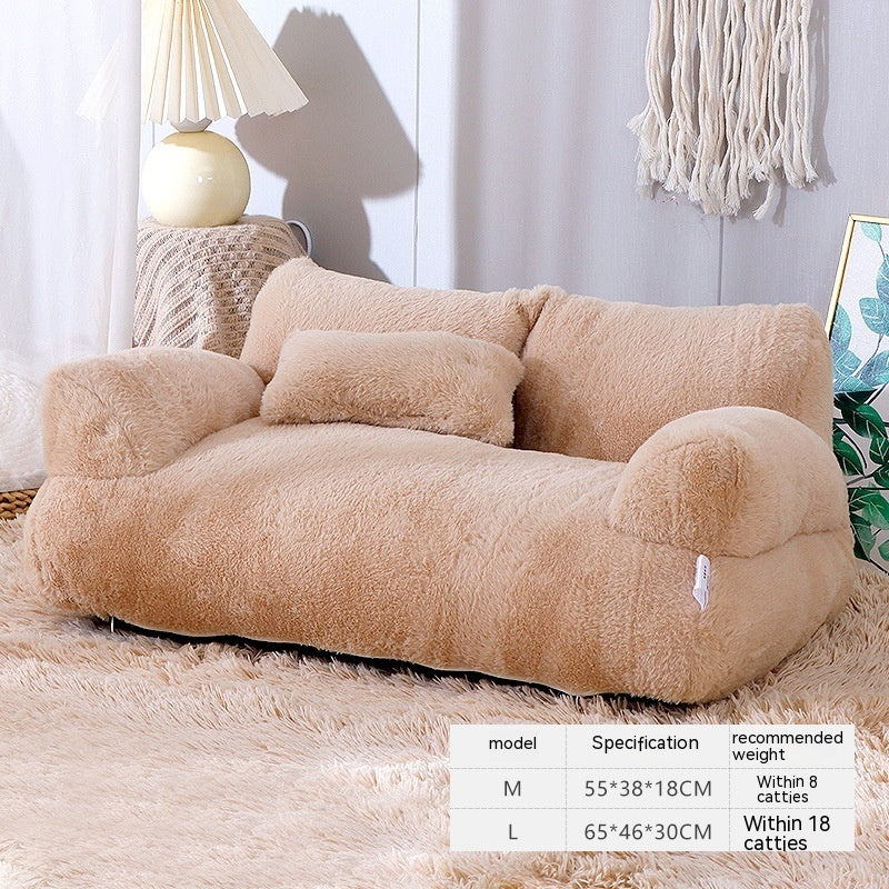 Luxury Plush Pet Sofa Bed Warm Cozy Nest For Winter