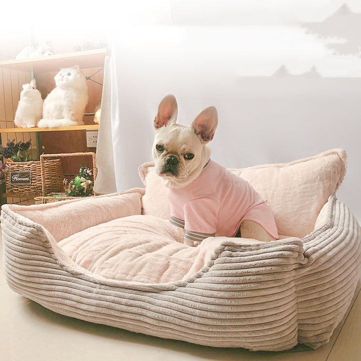 Removable Washable Plush Pet Kennel Bed Warm Cozy Sleeping Nest