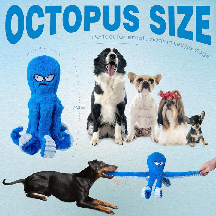 Durable Pet Chew Toys Interactive Squeaky Tug Crinkle Toy