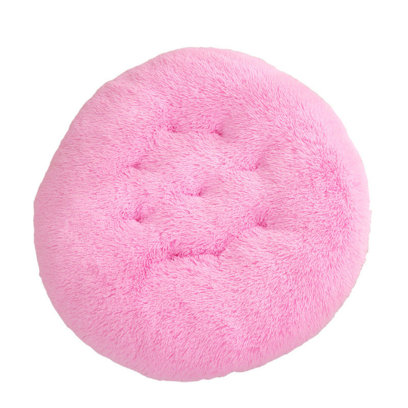 Round Plush Pet Bed Soft Warm Sleeping Mat