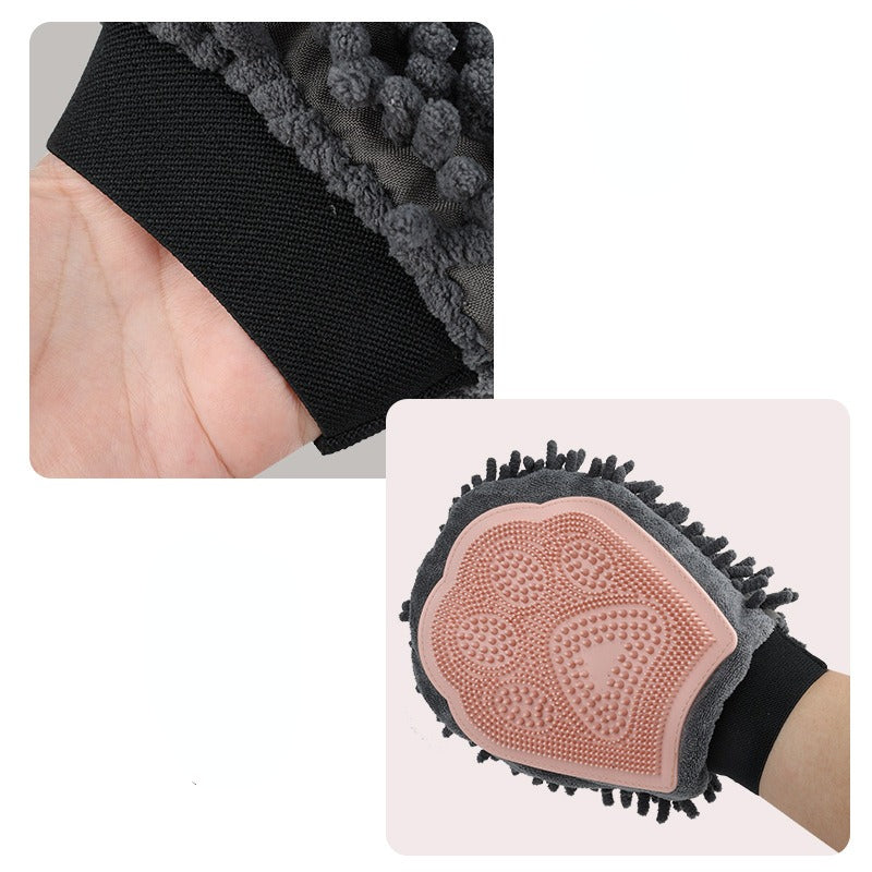 2-in-1 Pet Bathing Brush Grooming Massage Glove Cleaning Tool