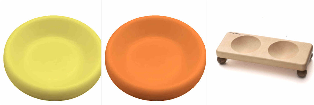 Solid Wood Pet Bowl Ceramic Feeding Dish