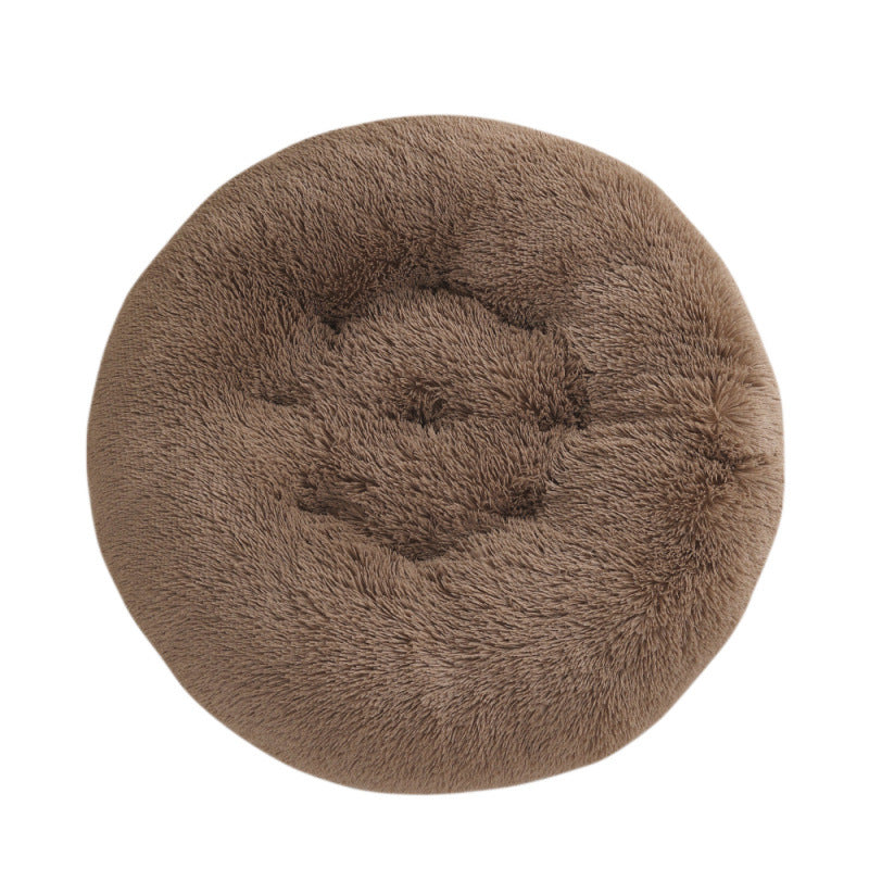 Round Plush Pet Bed Soft Warm Sleeping Mat