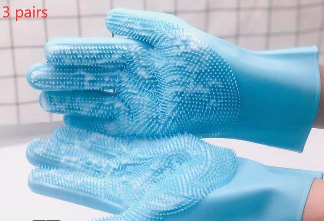 Silicone Pet Grooming Gloves Hair Comb Bath Cleaning Massage Brush