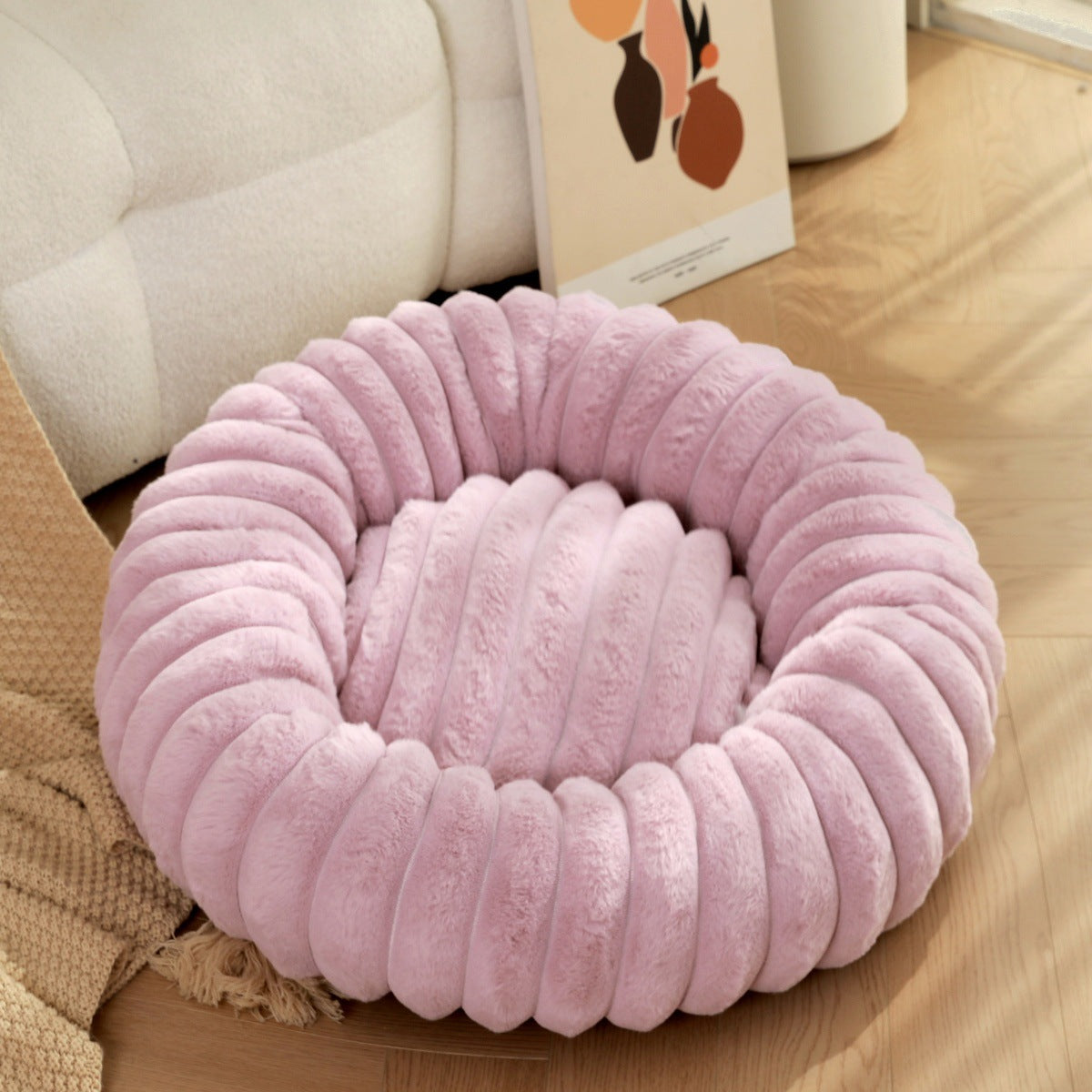 High Weight Pet Plush Round Bed Warm Winter Nest Kennel