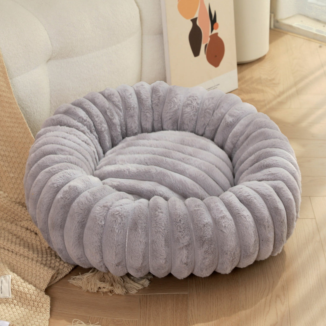High Weight Pet Plush Round Bed Warm Winter Nest Kennel
