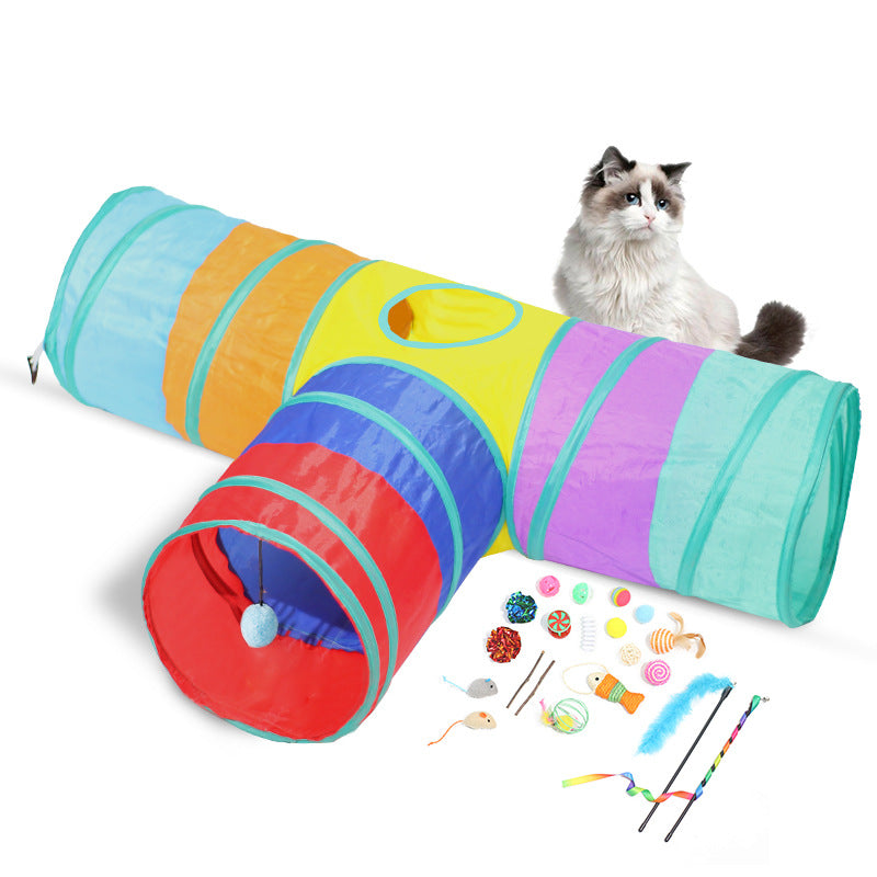 Foldable Pet Tunnel Toy For Climbing And Interactive Play
