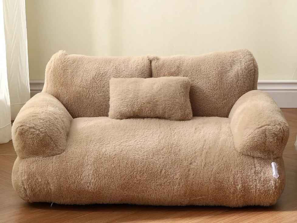 Luxury Plush Pet Sofa Bed Warm Cozy Nest For Winter