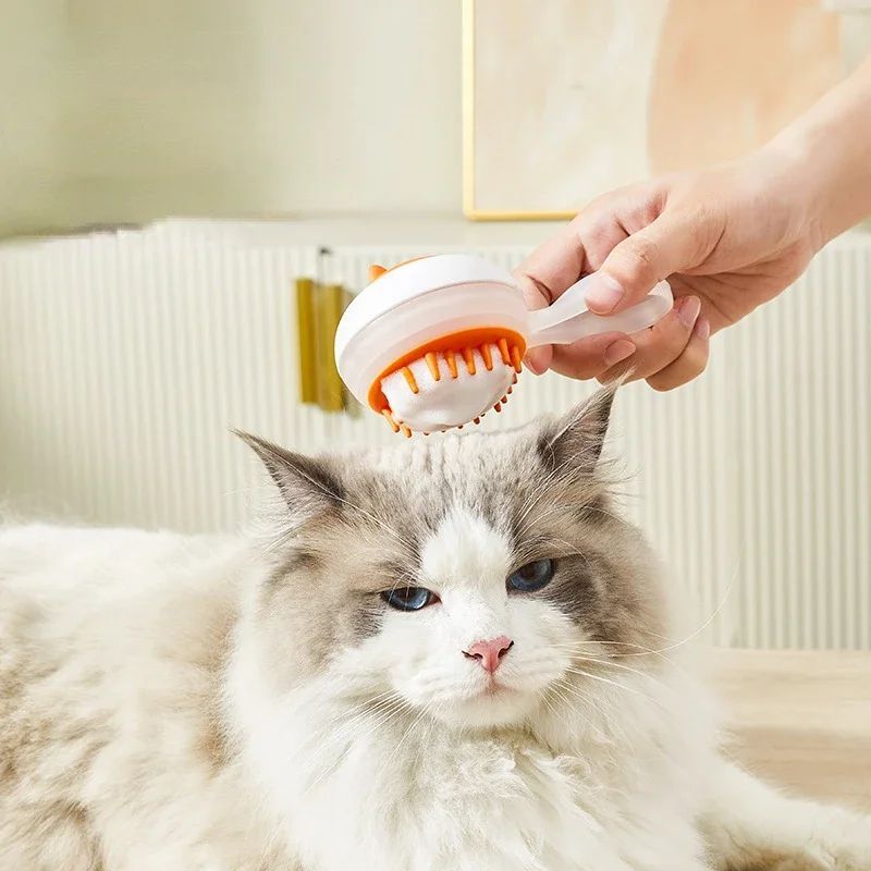 Automatic Pet Bath Brush Soft Gel Hair Removal Dual-Purpose