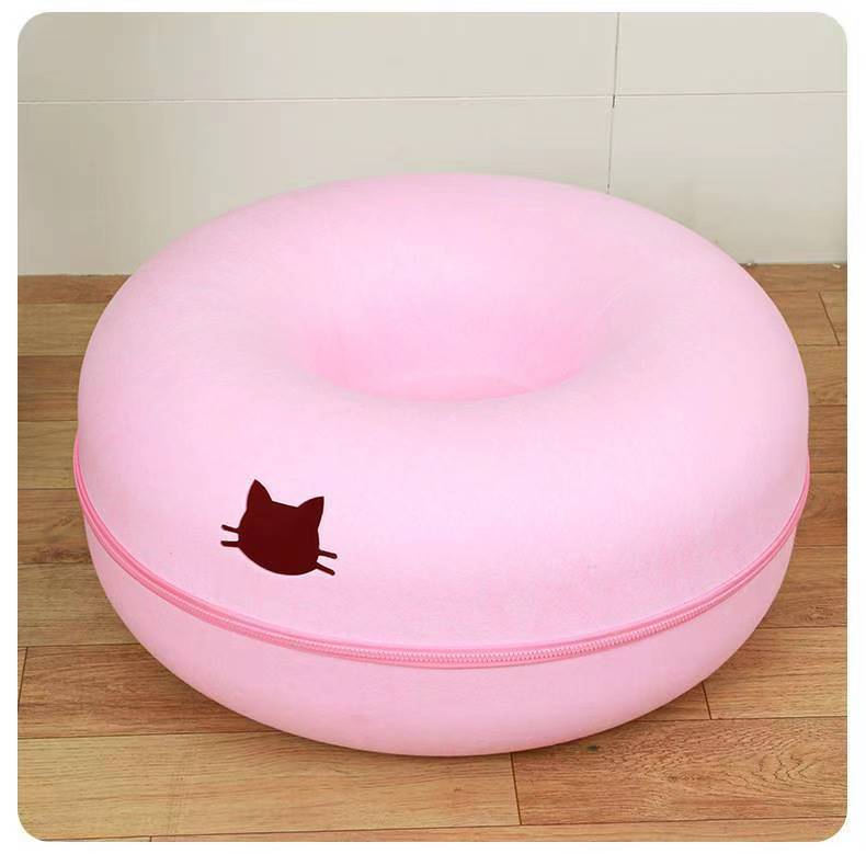 Comfortable Round Pet Bed Tunnel Cozy Sleeping Nest