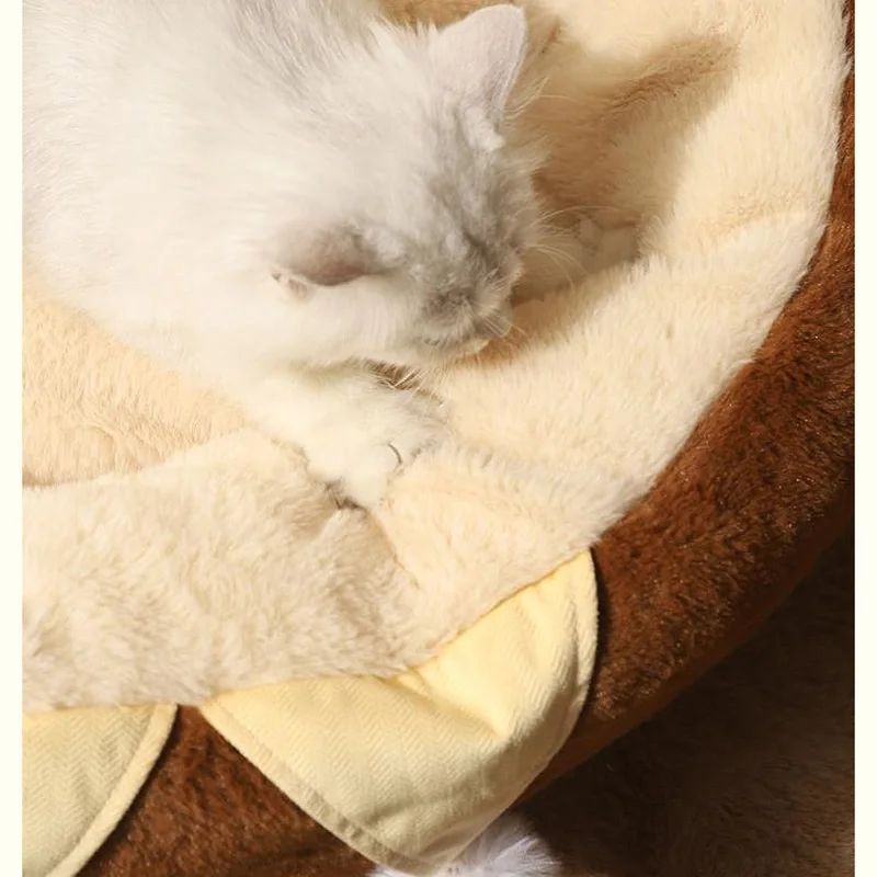 Round Pet Sofa Bed Soft Warm Cushion Deep Sleep Nest