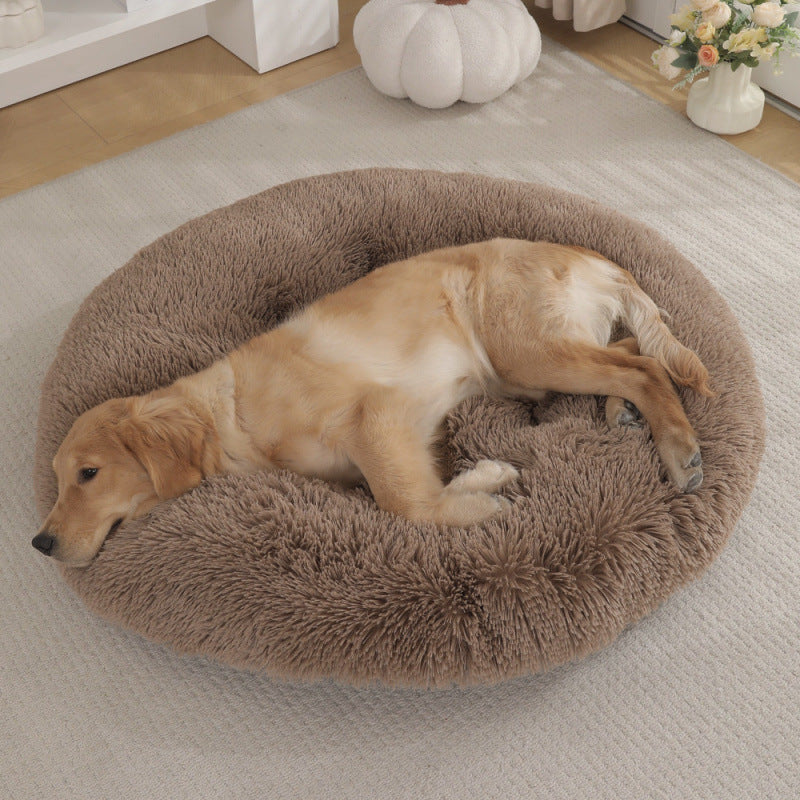 Round Plush Pet Bed Soft Warm Sleeping Mat