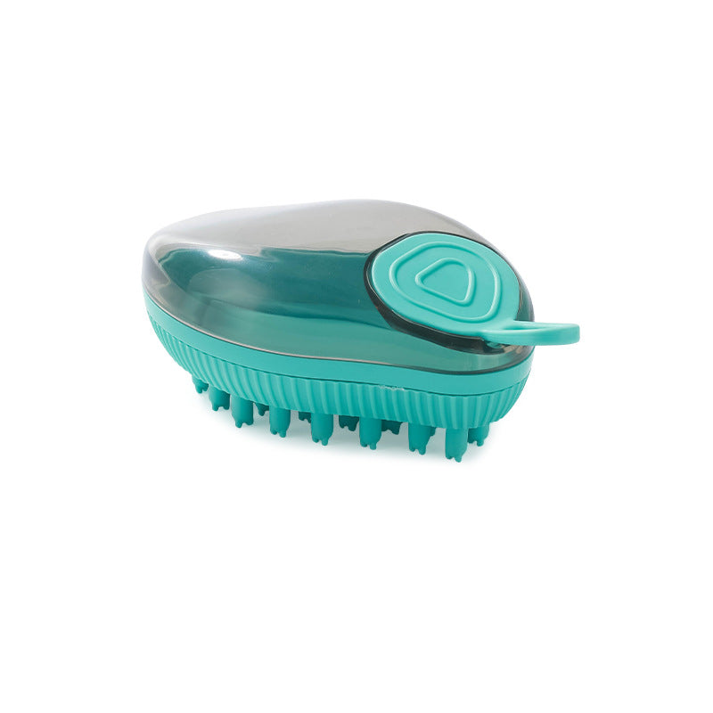 Silicone Pet Bath Brush With Soap Dispenser Grooming Massage Tool