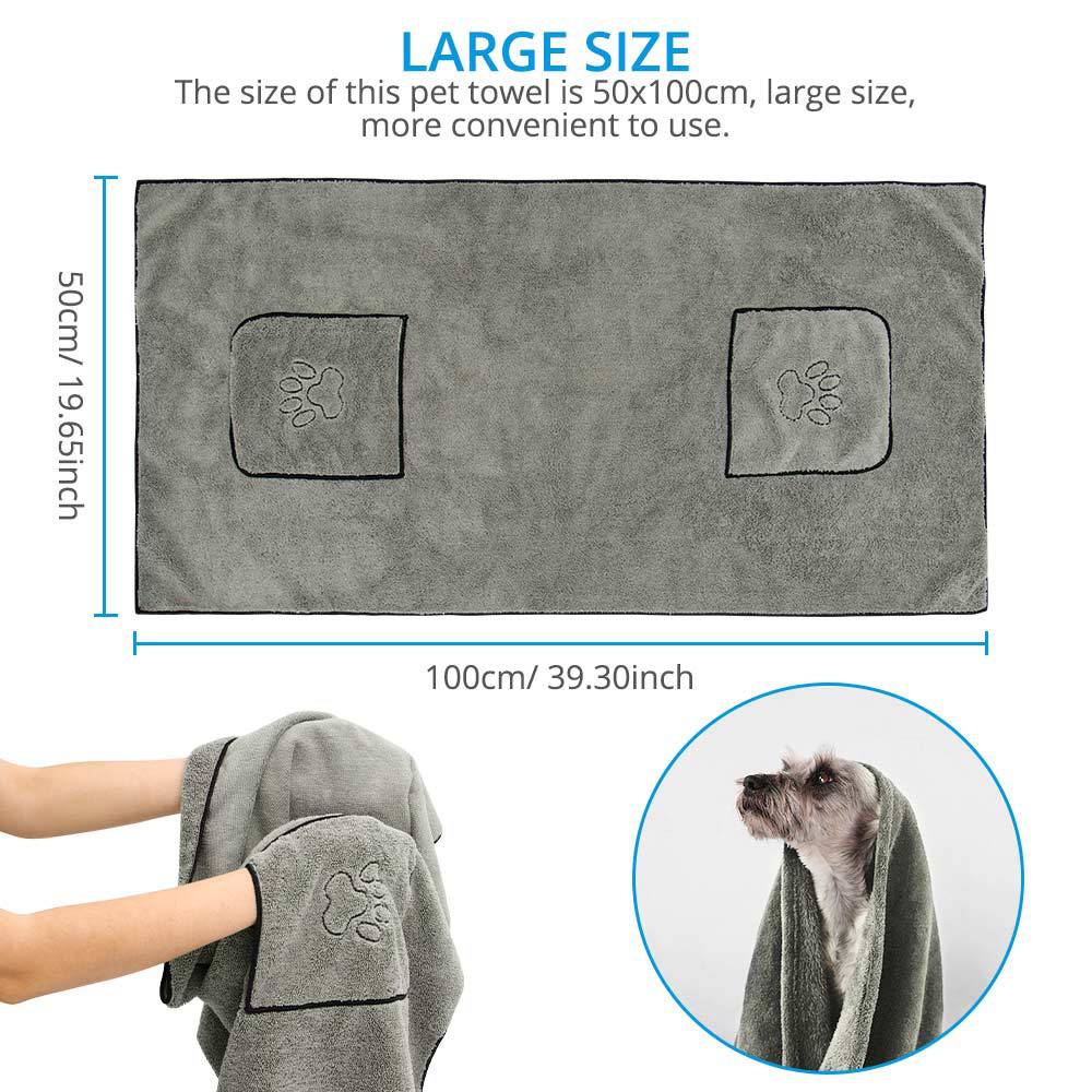 Super Absorbent Large Pet Bath Towel Quick-Dry