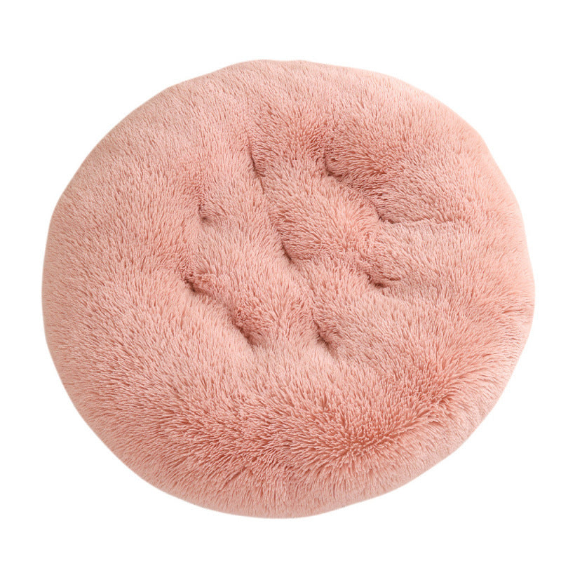 Round Plush Pet Bed Soft Warm Sleeping Mat