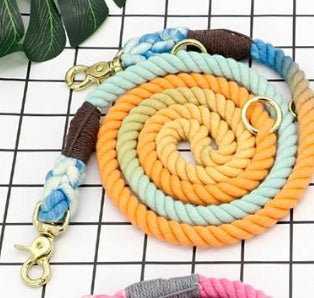 Multicolor Cotton Pet Long Leash Durable Comfortable Walking Lead
