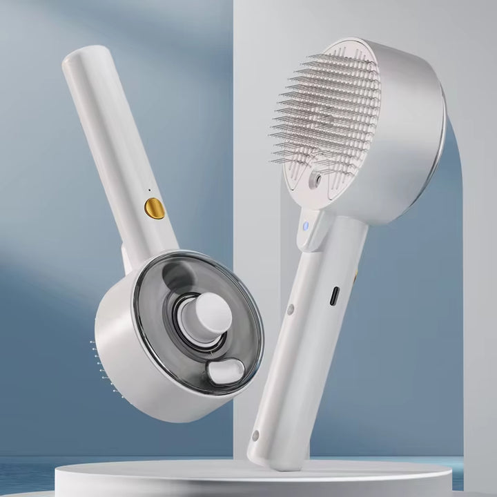 3 In 1 Electric Pet Steam Brush With Spray And Massage