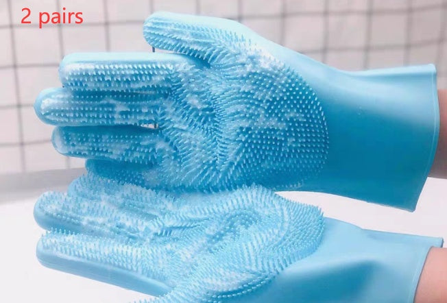 Silicone Pet Grooming Gloves Hair Comb Bath Cleaning Massage Brush