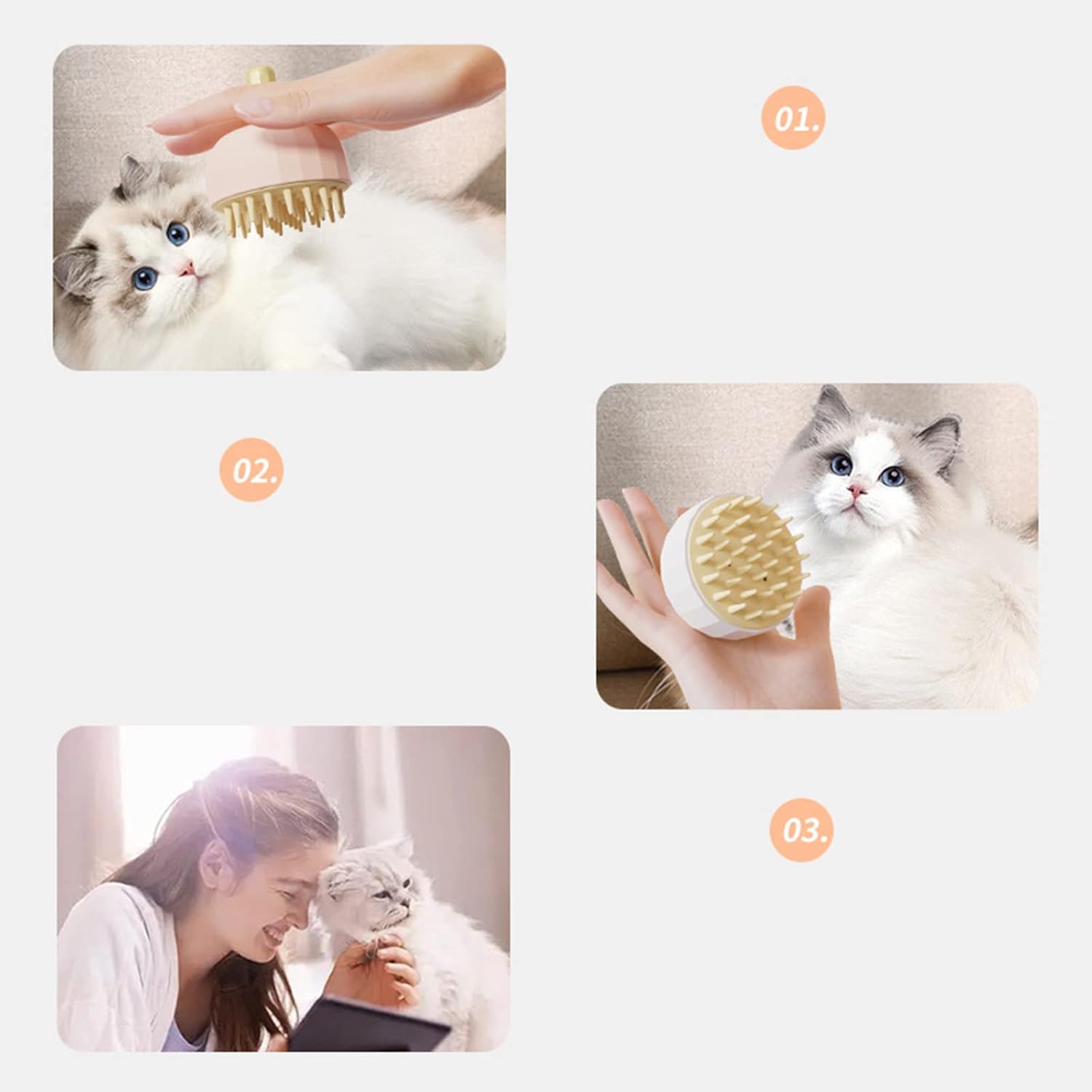 Pet Bath Shampoo Massage Brush For Cleaning And Grooming