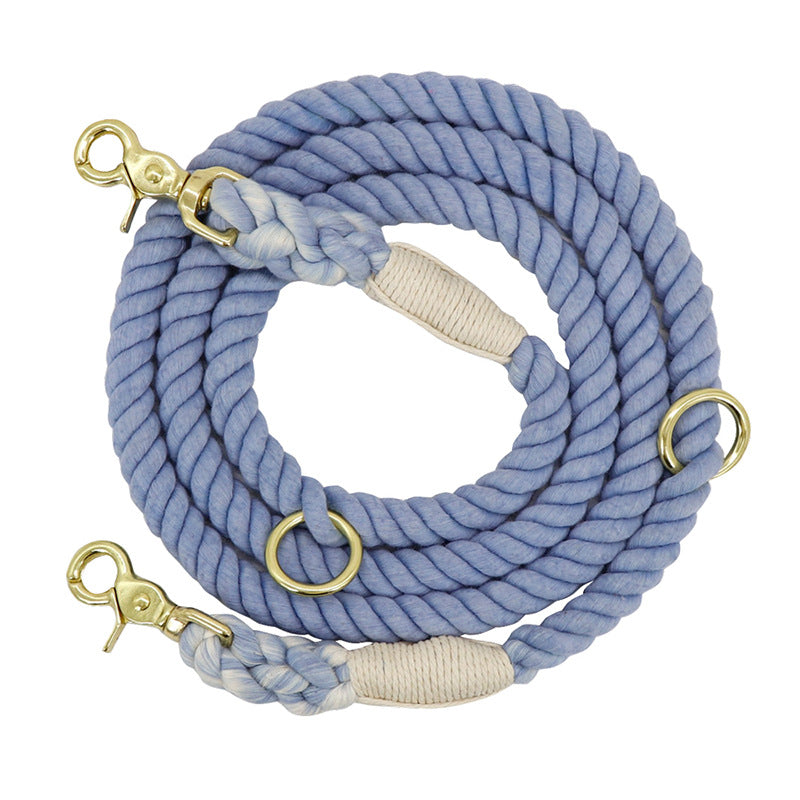 Multicolor Cotton Pet Long Leash Durable Comfortable Walking Lead