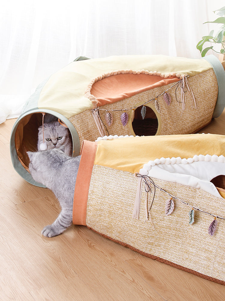 Interactive Pet Tunnel Toy With Mesh Design And Play Holes