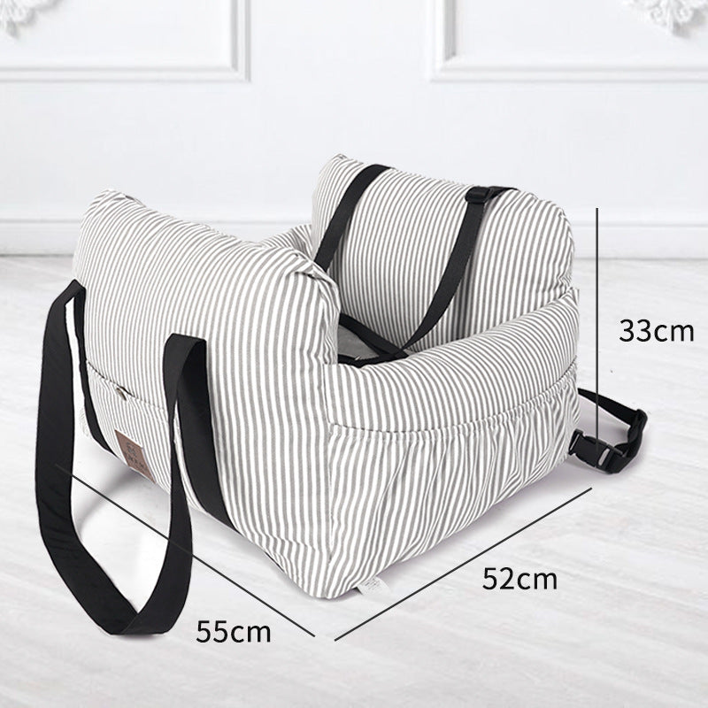 Portable Pet Car Carrier With Secure Safety Travel Design