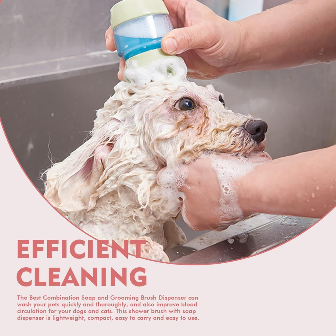 Pet Bath Brush Silicone Grooming Massage Hair Cleaning With Shampoo