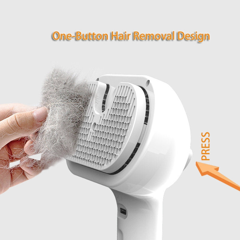 Self Cleaning Pet Grooming Brush With Mist Humidifier Feature