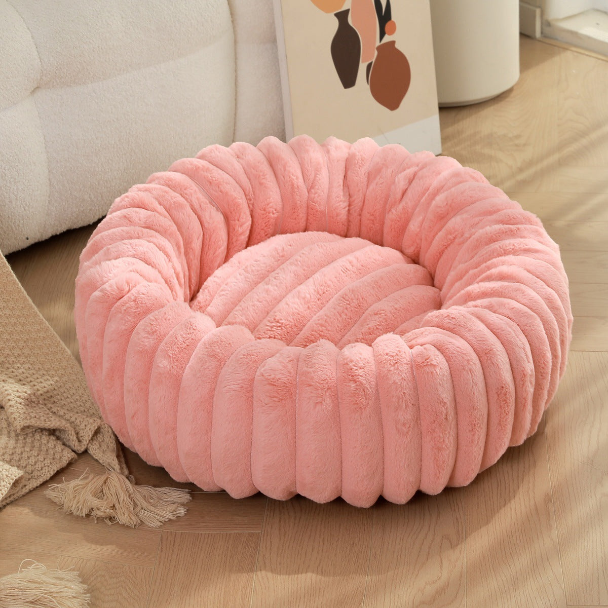 High Weight Pet Plush Round Bed Warm Winter Nest Kennel