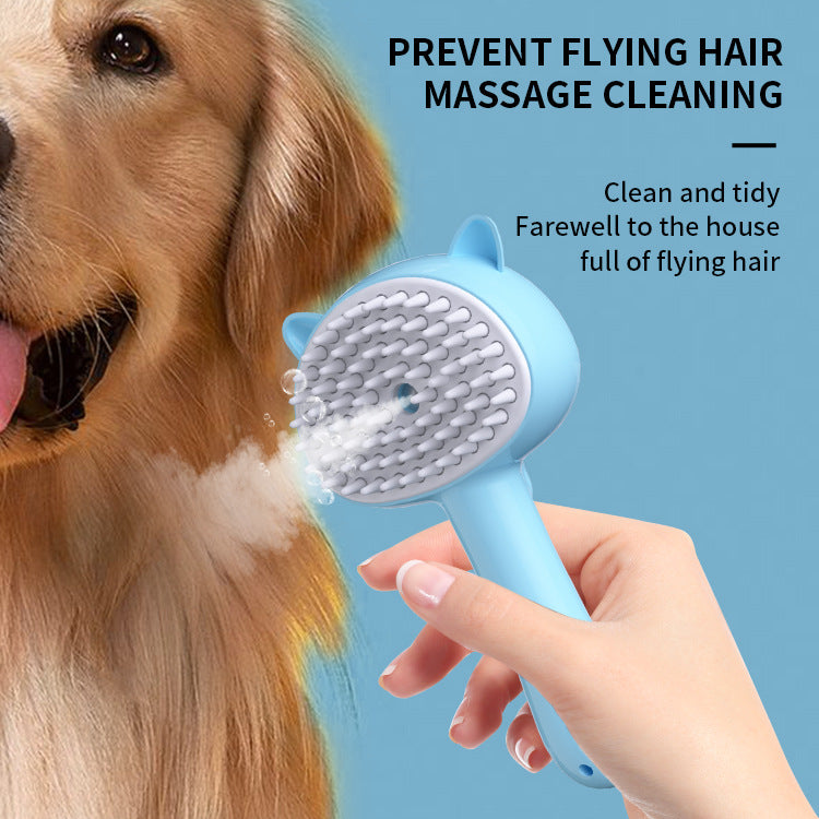 Rechargeable Pet Grooming Brush With Steam Mist Self Cleaning