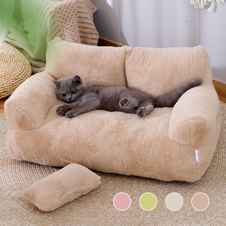 Luxury Plush Pet Sofa Bed Warm Cozy Nest For Winter