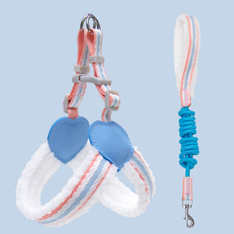 Summer Breathable Pet Chest Vest Harness With Walking Leash