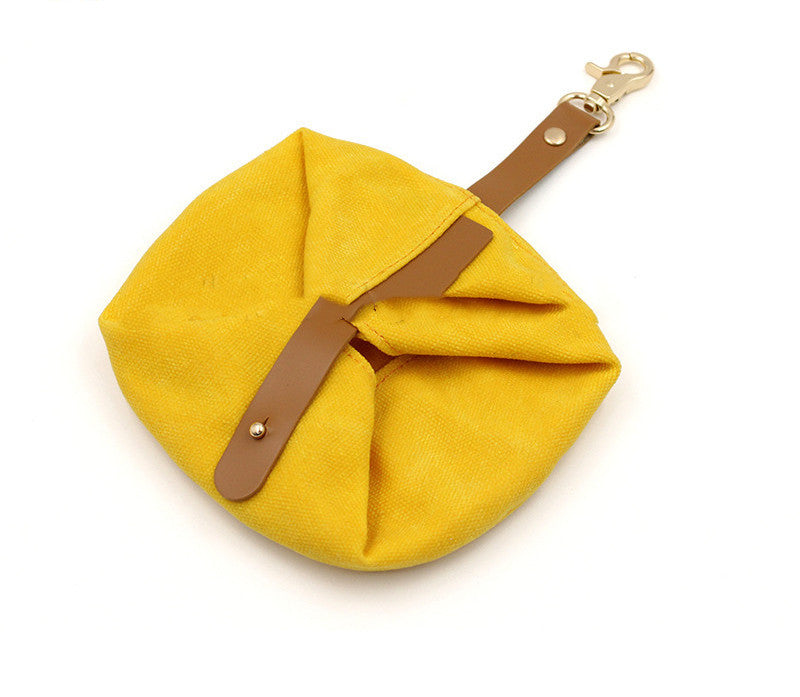 Portable Folding Pet Bowl With Canvas Design For Travel