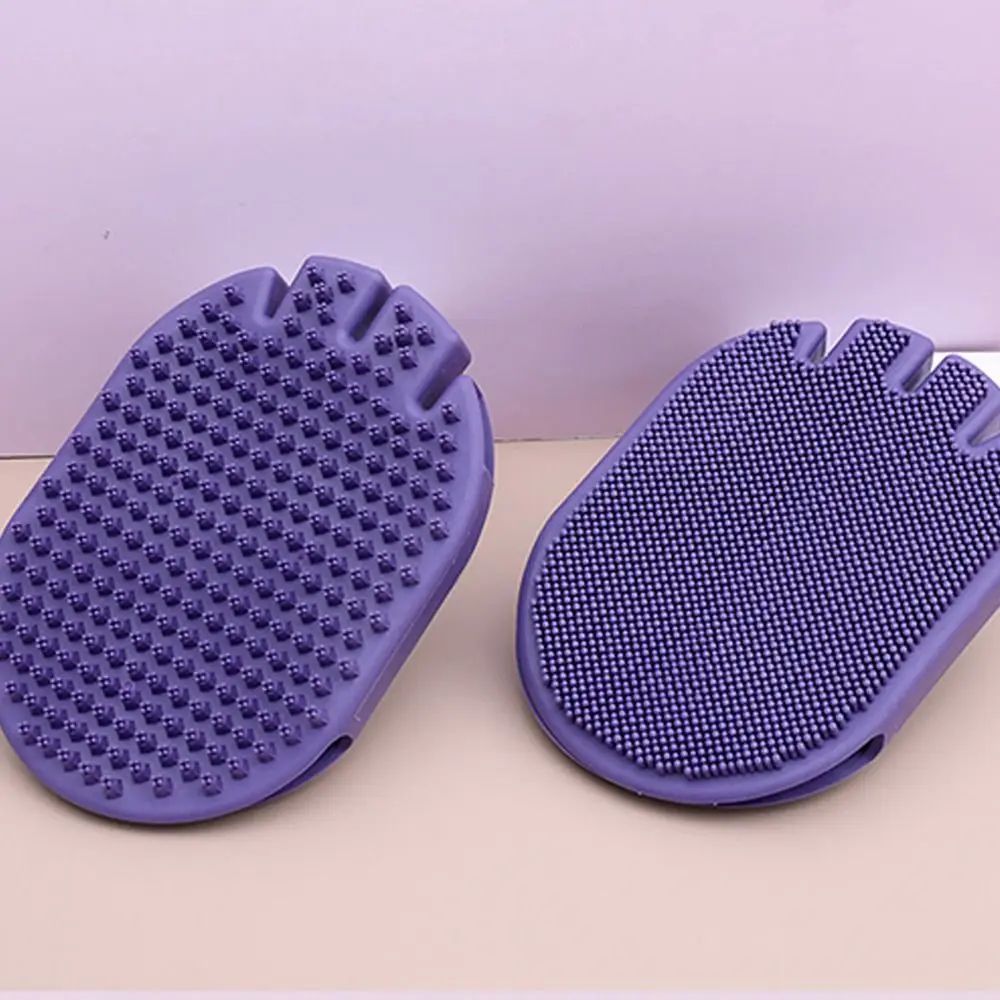 Dual-Sided Pet Shampoo And Grooming Brush With Soft Bristles