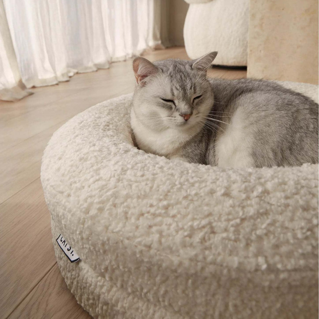 Household Solid Color Leisure Pet Round Bed Cozy Nest