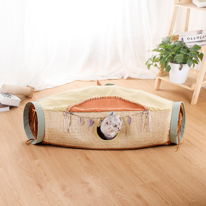 Interactive Pet Tunnel Toy With Mesh Design And Play Holes