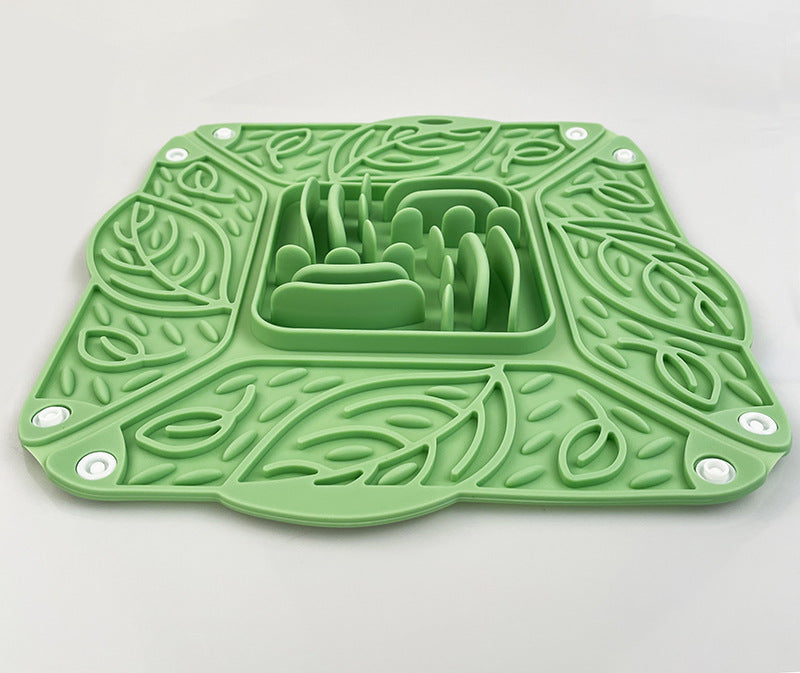 Foldable Silicone Pet Slow Feeding Mat And Bowl Combo