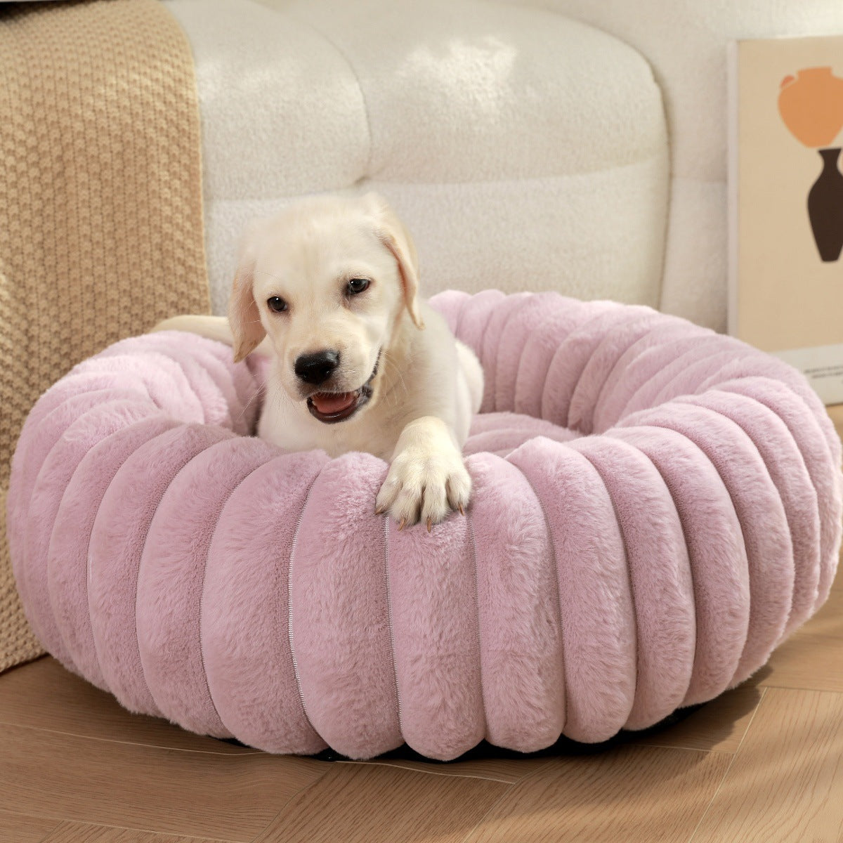 High Weight Pet Plush Round Bed Warm Winter Nest Kennel