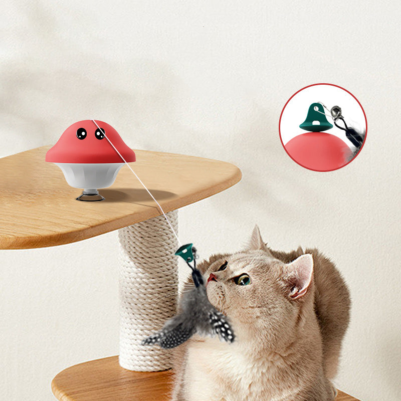 Retractable Pet Wand Toy With Suction Cup For Interactive Play