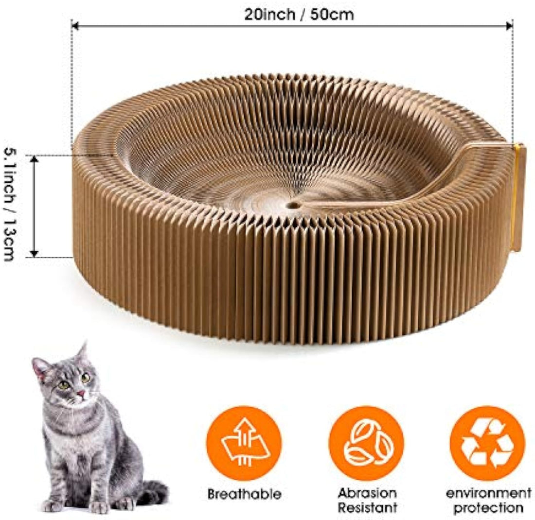 Collapsible Cardboard Pet Scratcher Lounge Bed Round Nest