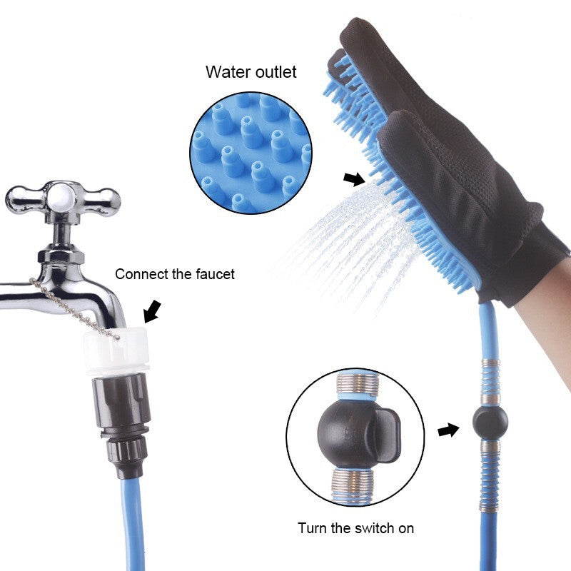 Pet Five-Finger Bath Gloves Hose Spray Massage Brush