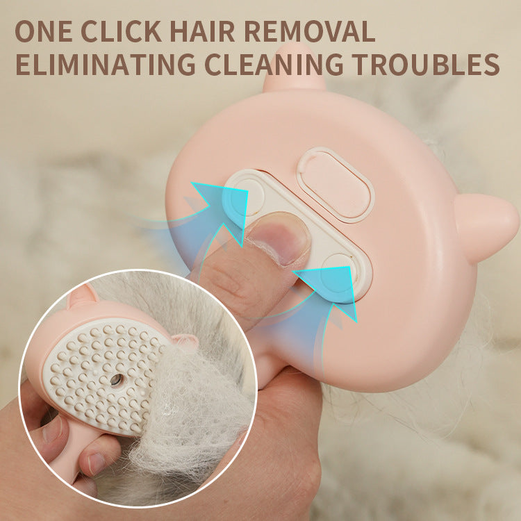 Rechargeable Pet Grooming Brush With Steam Mist Self Cleaning