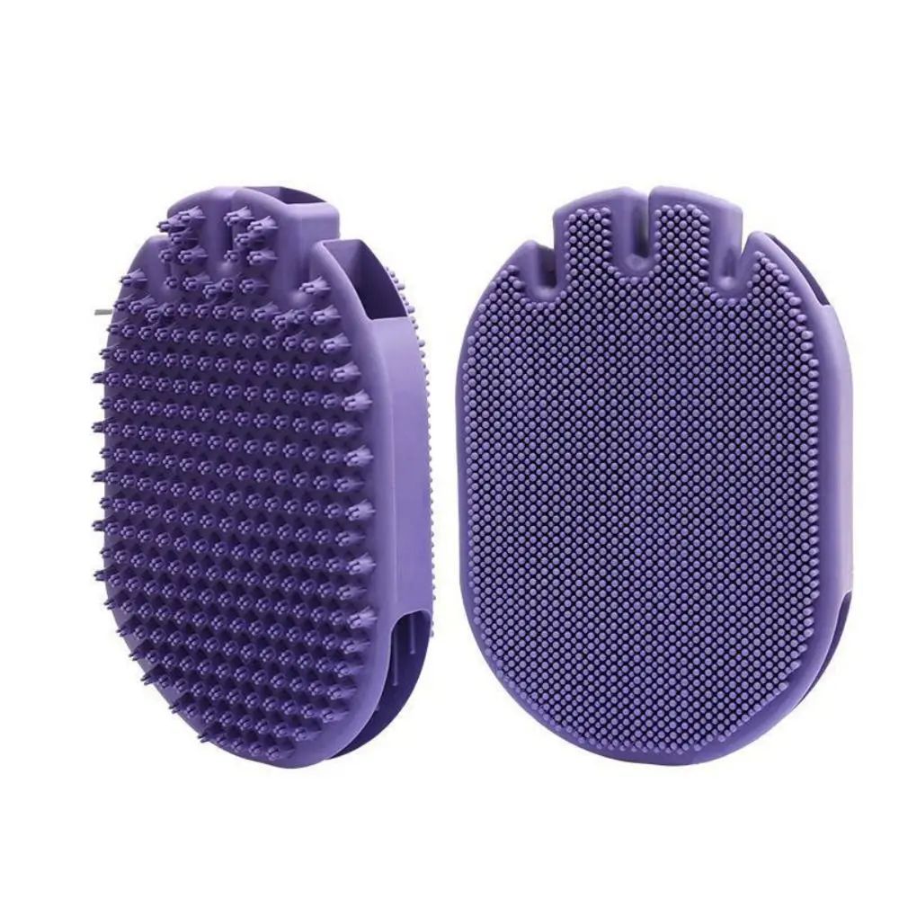 Dual-Sided Pet Shampoo And Grooming Brush With Soft Bristles