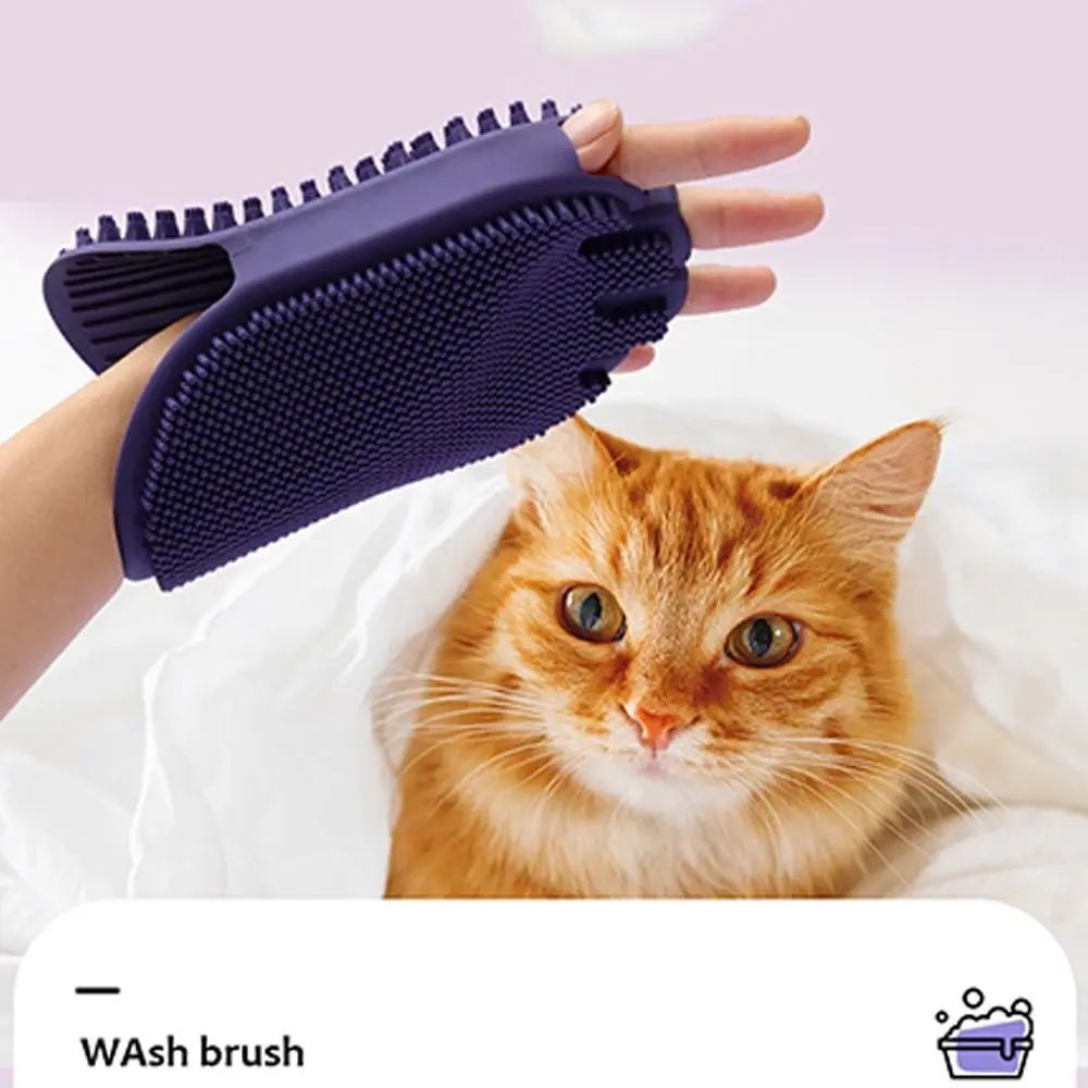 Dual-Sided Pet Shampoo And Grooming Brush With Soft Bristles