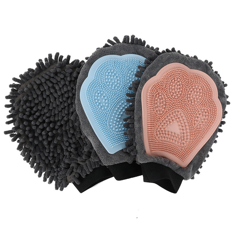 2-in-1 Pet Bathing Brush Grooming Massage Glove Cleaning Tool